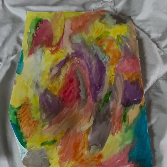 Dynamic Purple and Red Abstract Painting - Picture 10 of 17